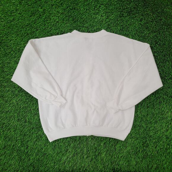 Vintage 80s MOD Track Jacket Women Large 22x22 Crop Boxy USA - Picture 2 of 13